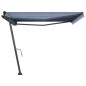 vidaXL Toldo de pie retráctil manual azul y blanco 400x300 cm vidaXL Toldo de pie retráctil manual azul y blanco 400x300 cm