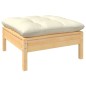 vidaXL Muebles de jardín 7 piezas cojines madera de pino color crema vidaXL Muebles de jardín 7 piezas cojines madera de pino color crema