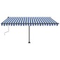 vidaXL Toldo de pie retráctil manual azul y blanco 400x300 cm vidaXL Toldo de pie retráctil manual azul y blanco 400x300 cm