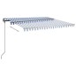 vidaXL Toldo de pie retráctil manual azul y blanco 400x300 cm vidaXL Toldo de pie retráctil manual azul y blanco 400x300 cm