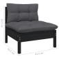 vidaXL Muebles de jardín 8 pzas y cojines negro madera maciza de pino vidaXL Muebles de jardín 8 pzas y cojines negro madera maciza de pino