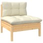 vidaXL Muebles de jardín 8 pzas y cojines madera maciza de pino crema