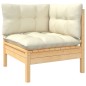 vidaXL Muebles de jardín 8 pzas y cojines madera maciza de pino crema