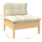 vidaXL Muebles de jardín 8 pzas y cojines madera maciza de pino crema