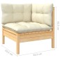 vidaXL Muebles de jardín 8 pzas y cojines madera maciza de pino crema