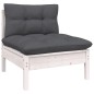 vidaXL Muebles de jardín 10 pzas y cojines blanco madera maciza de pino