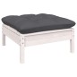 vidaXL Muebles de jardín 10 pzas y cojines blanco madera maciza de pino