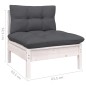 vidaXL Muebles de jardín 10 pzas y cojines blanco madera maciza de pino