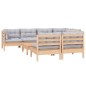 vidaXL Juego de muebles de jardín 8 pzas y cojines madera maciza pino vidaXL Juego de muebles de jardín 8 pzas y cojines madera maciza pino