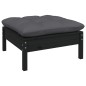 vidaXL Muebles de jardín 9 pzas y cojines negro madera maciza de pino vidaXL Muebles de jardín 9 pzas y cojines negro madera maciza de pino