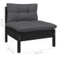 vidaXL Muebles de jardín 9 pzas y cojines negro madera maciza de pino vidaXL Muebles de jardín 9 pzas y cojines negro madera maciza de pino