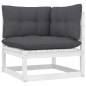 vidaXL Muebles de jardín 9 pzas con cojines blanco madera maciza pino vidaXL Muebles de jardín 9 pzas con cojines blanco madera maciza pino