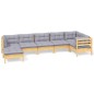 vidaXL Juego de muebles de jardín 7 pzas y cojines madera maciza pino vidaXL Juego de muebles de jardín 7 pzas y cojines madera maciza pino