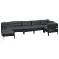 vidaXL Muebles de jardín 7 pzas con cojines negro madera maciza pino vidaXL Muebles de jardín 7 pzas con cojines negro madera maciza pino