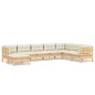 vidaXL Muebles de jardín 8 pzas y cojines madera maciza de pino crema