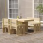 vidaXL Juego de comedor de jardín 4 piezas madera de pino impregnada vidaXL Juego de comedor de jardín 4 piezas madera de pino impregnada