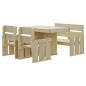 vidaXL Juego de comedor de jardín 4 piezas madera de pino impregnada vidaXL Juego de comedor de jardín 4 piezas madera de pino impregnada