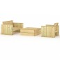 vidaXL Set de muebles de jardín 3 pzas madera maciza pino impregnada