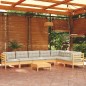 vidaXL Muebles de jardín 8 pzas y cojines madera maciza de pino crema vidaXL Muebles de jardín 8 pzas y cojines madera maciza de pino crema