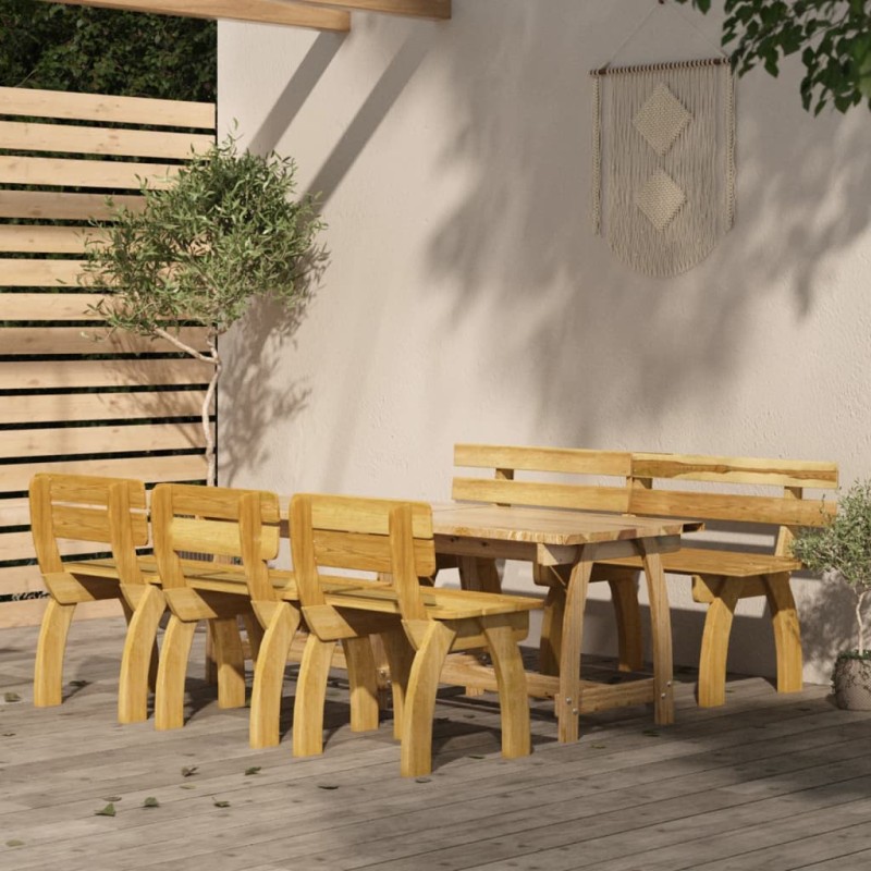 vidaXL Juego de comedor de jardín 5 piezas madera de pino impregnada vidaXL Juego de comedor de jardín 5 piezas madera de pino impregnada