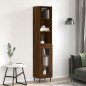 vidaXL Aparador alto madera contrachapada roble marrón 34,5x34x180 cm