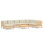 vidaXL Muebles de jardín 9 pzas y cojines madera maciza de pino crema vidaXL Muebles de jardín 9 pzas y cojines madera maciza de pino crema