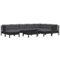 vidaXL Muebles de jardín 10 pzas con cojines negro madera maciza pino vidaXL Muebles de jardín 10 pzas con cojines negro madera maciza pino