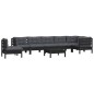vidaXL Muebles de jardín 9 pzas y cojines negro madera maciza de pino vidaXL Muebles de jardín 9 pzas y cojines negro madera maciza de pino