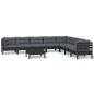 vidaXL Muebles de jardín 9 pzas y cojines negro madera maciza de pino vidaXL Muebles de jardín 9 pzas y cojines negro madera maciza de pino