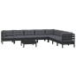 vidaXL Muebles de jardín 9 pzas y cojines negro madera maciza de pino vidaXL Muebles de jardín 9 pzas y cojines negro madera maciza de pino