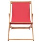 vidaXL Silla de playa plegable de tela y estructura de madera roja vidaXL Silla de playa plegable de tela y estructura de madera roja