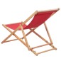 vidaXL Silla de playa plegable de tela y estructura de madera roja vidaXL Silla de playa plegable de tela y estructura de madera roja