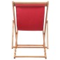 vidaXL Silla de playa plegable de tela y estructura de madera roja vidaXL Silla de playa plegable de tela y estructura de madera roja