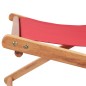vidaXL Silla de playa plegable de tela y estructura de madera roja vidaXL Silla de playa plegable de tela y estructura de madera roja