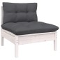vidaXL Muebles de jardín 12 pzas con cojines blanco madera maciza pino