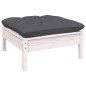 vidaXL Muebles de jardín 12 pzas con cojines blanco madera maciza pino