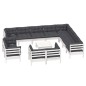vidaXL Muebles de jardín 13 pzas y cojines blanco madera maciza pino vidaXL Muebles de jardín 13 pzas y cojines blanco madera maciza pino