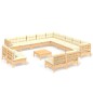 vidaXL Muebles de jardín 14 piezas cojines madera maciza de pino crema vidaXL Muebles de jardín 14 piezas cojines madera maciza de pino crema