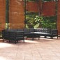 vidaXL Muebles de jardín 11 pzas con cojines negro madera maciza pino vidaXL Muebles de jardín 11 pzas con cojines negro madera maciza pino