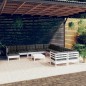 vidaXL Muebles de jardín 12 pzas con cojines blanco madera de pino vidaXL Muebles de jardín 12 pzas con cojines blanco madera de pino