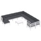 vidaXL Muebles de jardín 12 pzas con cojines blanco madera de pino vidaXL Muebles de jardín 12 pzas con cojines blanco madera de pino