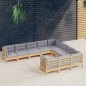 vidaXL Juego de muebles de jardín 10 pzas y cojines madera de pino vidaXL Juego de muebles de jardín 10 pzas y cojines madera de pino