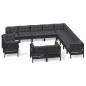 vidaXL Muebles de jardín 13 pzas y cojines negro madera maciza de pino vidaXL Muebles de jardín 13 pzas y cojines negro madera maciza de pino