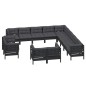 vidaXL Muebles de jardín 13 pzas y cojines negro madera maciza de pino vidaXL Muebles de jardín 13 pzas y cojines negro madera maciza de pino