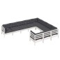 vidaXL Muebles de jardín 10 pzas y cojines blanco madera de pino vidaXL Muebles de jardín 10 pzas y cojines blanco madera de pino