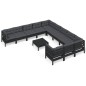 vidaXL Muebles de jardín 12 pzas con cojines negro madera de pino vidaXL Muebles de jardín 12 pzas con cojines negro madera de pino