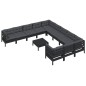 vidaXL Muebles de jardín 12 pzas con cojines negro madera de pino vidaXL Muebles de jardín 12 pzas con cojines negro madera de pino