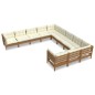 vidaXL Muebles de jardín 11 pzas y cojines madera de pino marrón miel vidaXL Muebles de jardín 11 pzas y cojines madera de pino marrón miel