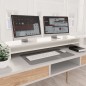 vidaXL Soporte mesa pantalla contrachapada blanco brillo 100x24x13cm vidaXL Soporte mesa pantalla contrachapada blanco brillo 100x24x13cm