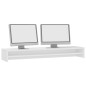 vidaXL Soporte mesa pantalla contrachapada blanco brillo 100x24x13cm vidaXL Soporte mesa pantalla contrachapada blanco brillo 100x24x13cm